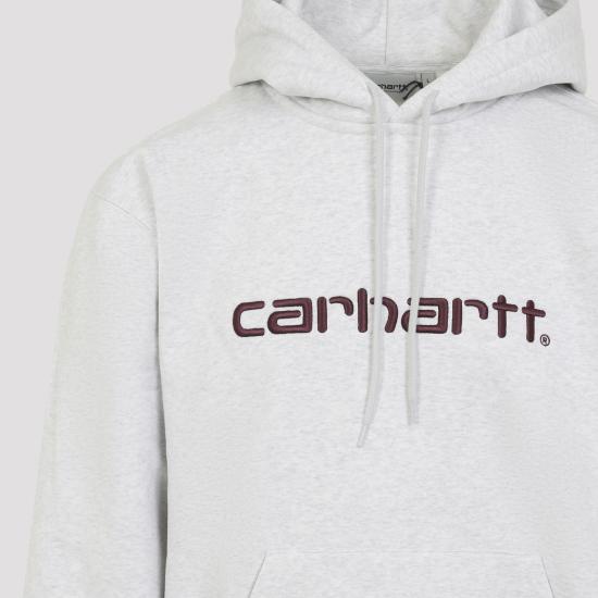 26SS 칼하트 WIP 로고 후드 티셔츠 I0305473PNXX03 ASH HEATHER COZY PURPLE - CARHARTT WIP