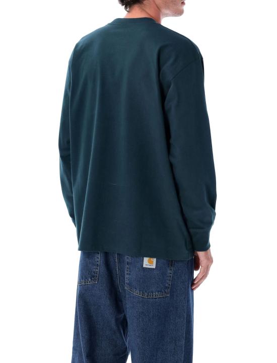 25FW 칼하트 WIP 아메리칸 스크립트 롱슬리브 티셔츠 I029955 0AUXX DEEP LAGOON - CARHARTT WIP