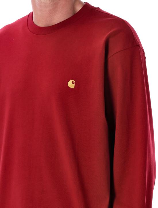 25FW 칼하트 WIP 롱슬리브 체이스 티셔츠 I026392 30QXX SCARLET GOLD - CARHARTT WIP