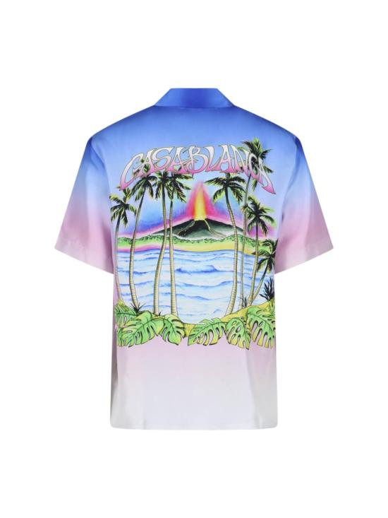  카사블랑카 반팔 셔츠 M SP26 SH 003 10 EX BCVOLCANO Multicolor - CASABLANCA
