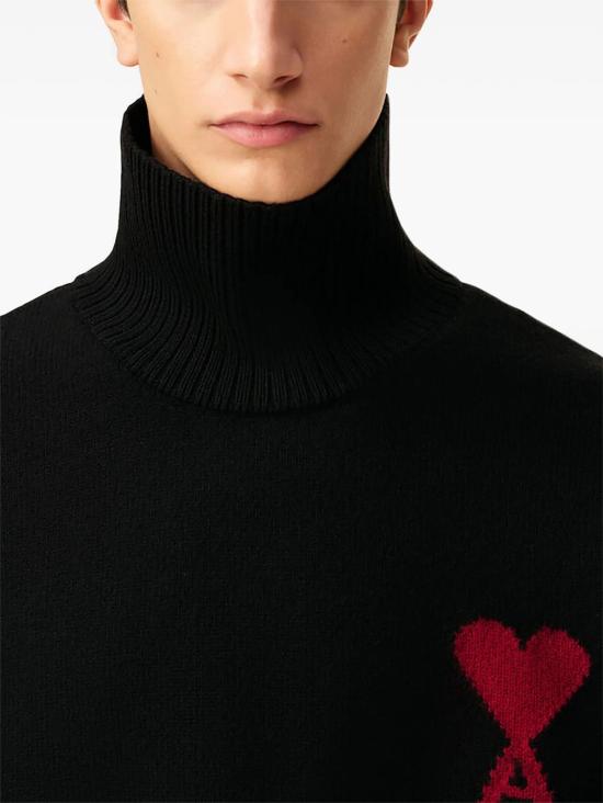 26SS 아미 ADC 터틀넥 스웨터 UKS839018 009 Black - AMI