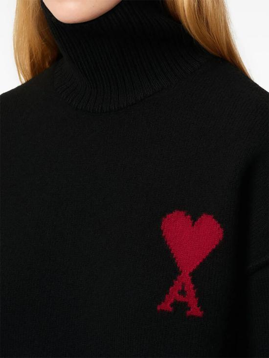 26SS 아미 ADC 터틀넥 스웨터 UKS839018 009 Black - AMI