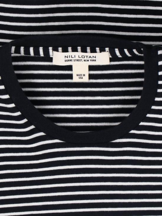 26SS 닐리로탄 반팔 티셔츠 11463 K217BLACK IVORY STRIPE Black - NILI LOTAN