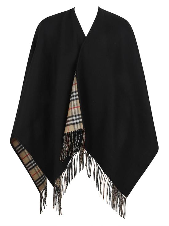 26SS 버버리 체크 울 리버시블 케이프 8077897 Black