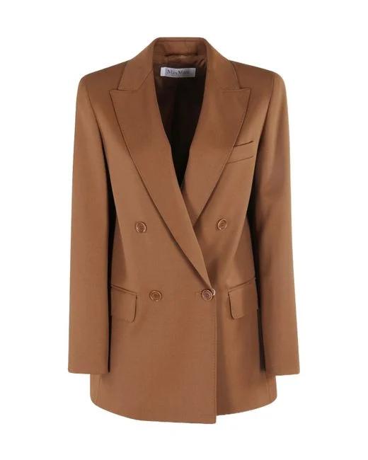 25FW 막스마라 Farad 더블 브레스터드 블레이저 2521046122600 004 TOBACCO