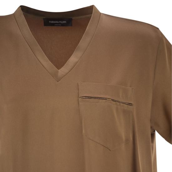 26SS 파비아나 필리피 반팔 티셔츠 TPD266F283 BROWN - FABIANA FILIPPI