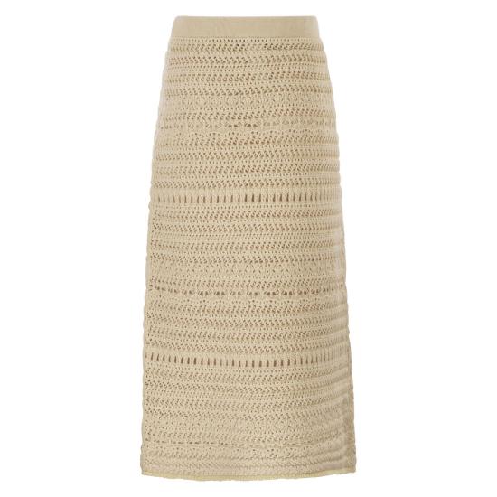 26SS 파비아나 필리피 롱 스커트 GND266F383 VANILLA - FABIANA FILIPPI