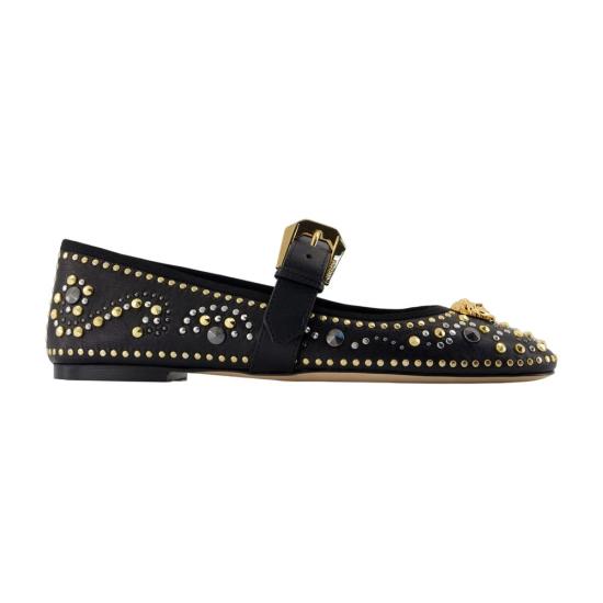 25FW 베르사체 플랫 슈즈 1021710 1A16222 1B00O BLACK