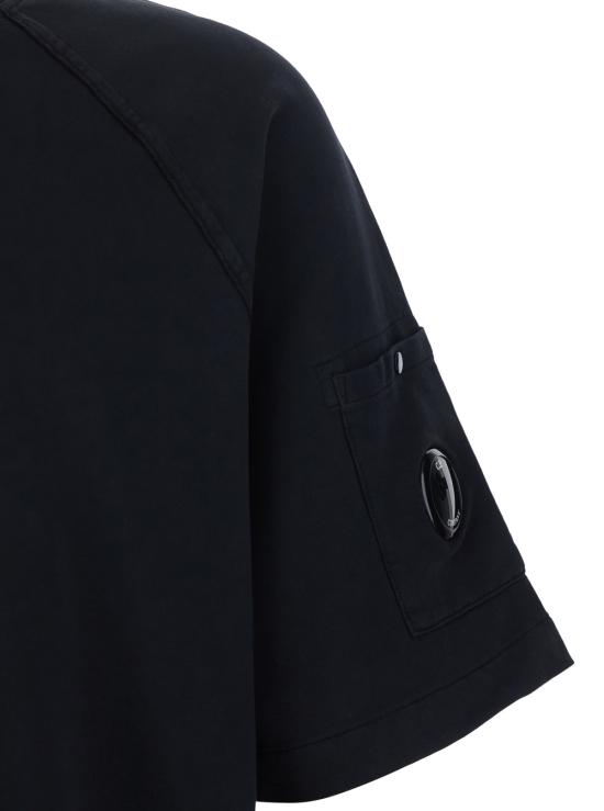 26SS 씨피 컴퍼니 라이트 플리스 숏슬리브 스웨트셔츠 20CMSS034A002246G 999 Black - C.P. COMPANY