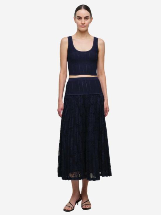  조나단 심카이 미디 스커트 Jonathan Simkhai 베로나 레이스  미드나잇 - JONATHAN SIMKHAI