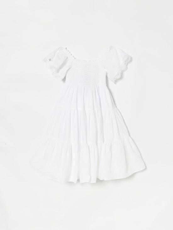 26SS [키즈] 에르마노 설비노 원피스 Z1G9057942 0099 White - ERMANNO SCERVINO