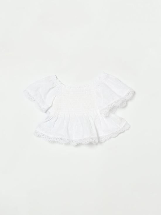 26SS [키즈] 에르마노 설비노 블라우스 Z1G3017942 0099 White - ERMANNO SCERVINO