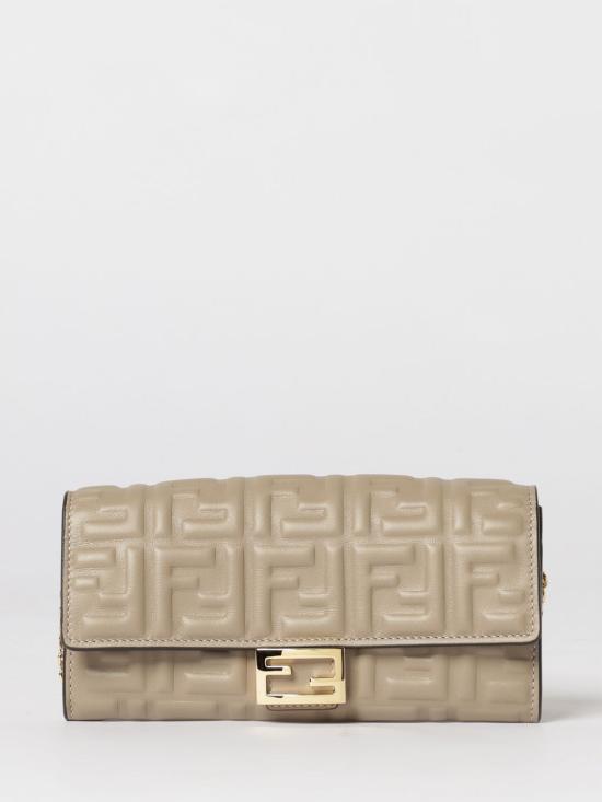 26SS 펜디 바게트 나파 레더 체인 장지갑 8M0365AAJD F0E65 Dove Grey