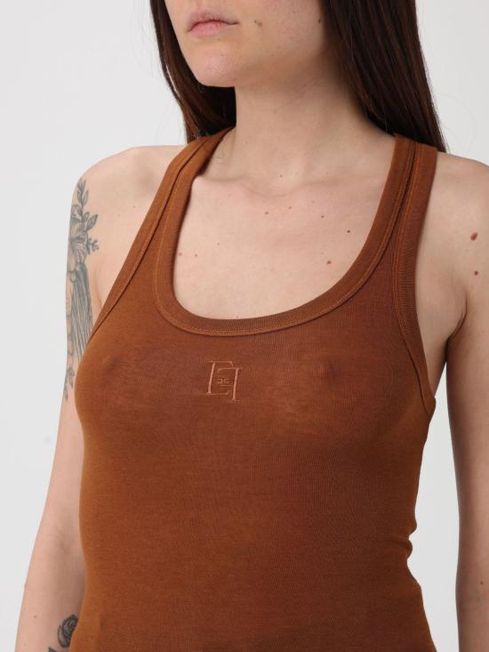 26SS 엘리자베타프랜치 민소매 티셔츠 CN77B61E2 600 Brown - ELISABETTA FRANCHI