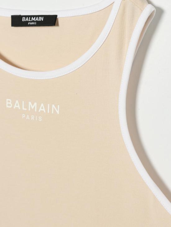 26SS [키즈] 발망 티셔츠 BY8A12Z3277 107BC Beige - BALMAIN