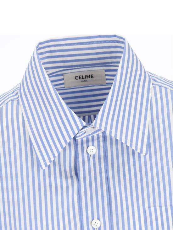 26SS 셀린느 스트라이프 코튼 포플린 크롭 셔츠 RC0941389 BLUE - CELINE