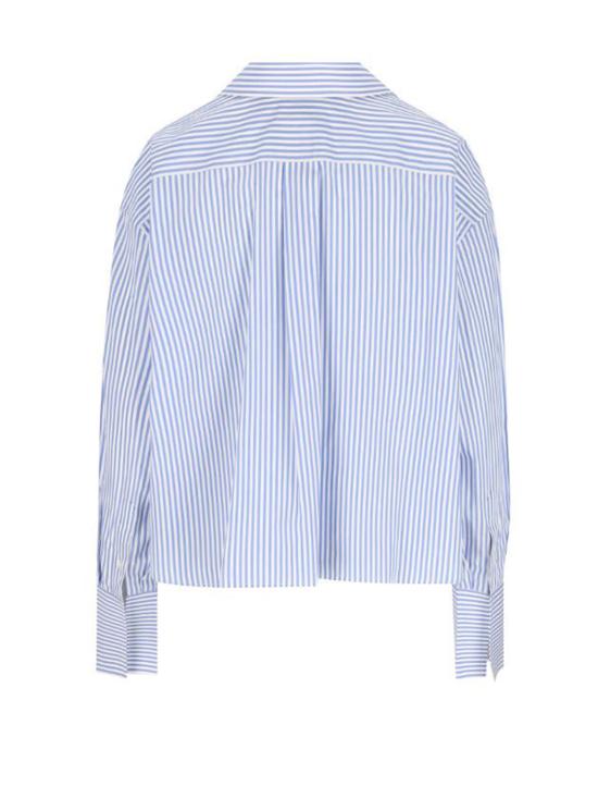 26SS 셀린느 스트라이프 코튼 포플린 크롭 셔츠 RC0941389 BLUE - CELINE