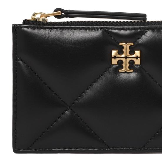 26SS 토리버치 키라 다이아몬드 큉트 집 카드 케이스 158629001 BLACK - TORY BURCH