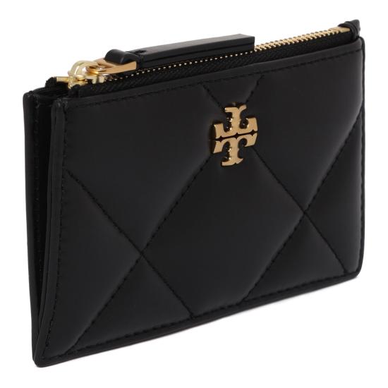 26SS 토리버치 키라 다이아몬드 큉트 집 카드 케이스 158629001 BLACK - TORY BURCH