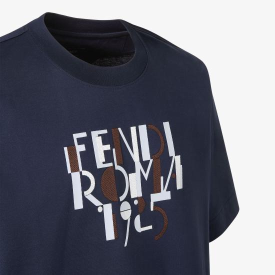 25FW 펜디 반팔 티셔츠 FY0936AVOHF0PTH BLUE DARK - FENDI