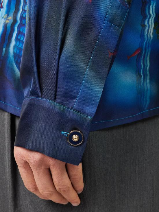 26SS 카사블랑카 긴팔 셔츠 SP26SH006 01 BLUE - CASABLANCA