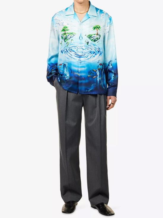 26SS 카사블랑카 긴팔 셔츠 SP26SH006 01 BLUE - CASABLANCA