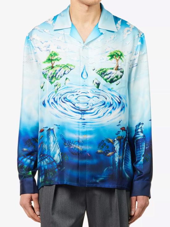 26SS 카사블랑카 긴팔 셔츠 SP26SH006 01 BLUE - CASABLANCA