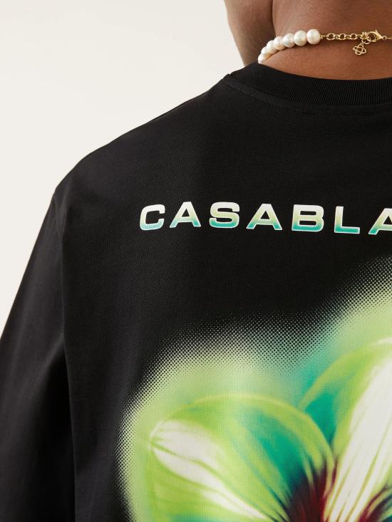 26SS 카사블랑카 반팔 티셔츠 SP26JTS044 06 BLACK - CASABLANCA