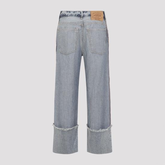 26SS 아크네 스튜디오 데님 라인스톤 트라우저 AK1003 AUZ BLUE - ACNE STUDIOS
