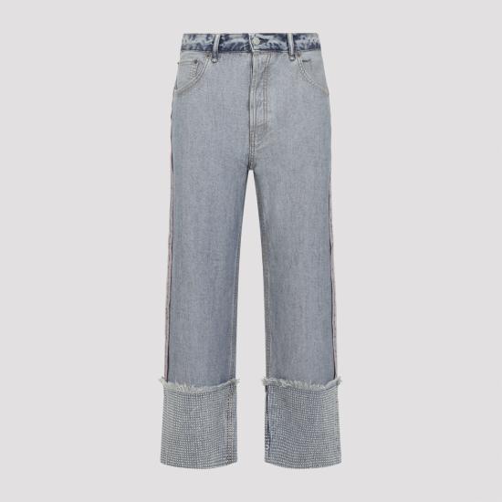 26SS 아크네 스튜디오 데님 라인스톤 트라우저 AK1003 AUZ BLUE - ACNE STUDIOS