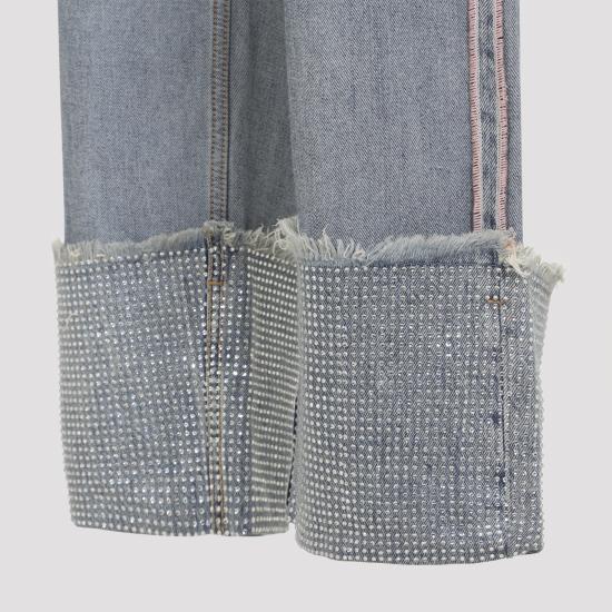 26SS 아크네 스튜디오 데님 라인스톤 트라우저 AK1003 AUZ BLUE - ACNE STUDIOS