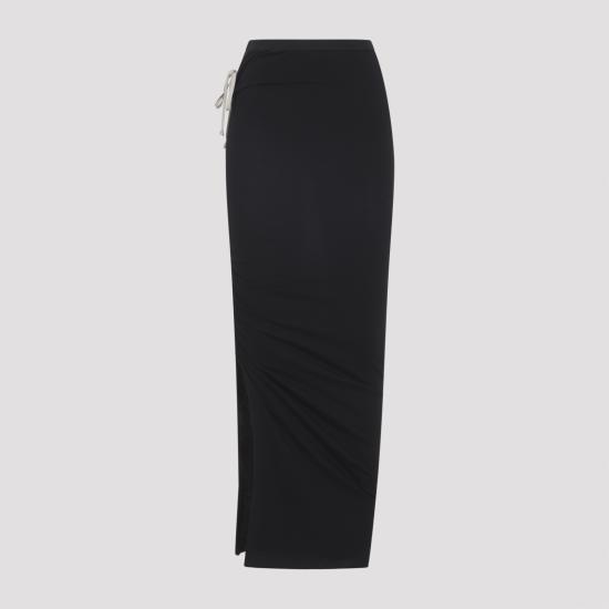 26SS 릭 오웬스 롱 스커트 RP01F6339JA 09 BLACK - RICK OWENS