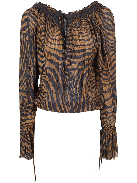 26SS 블루마린 반팔 티셔츠 P622C440A M5179 BROWN - BLUMARINE
