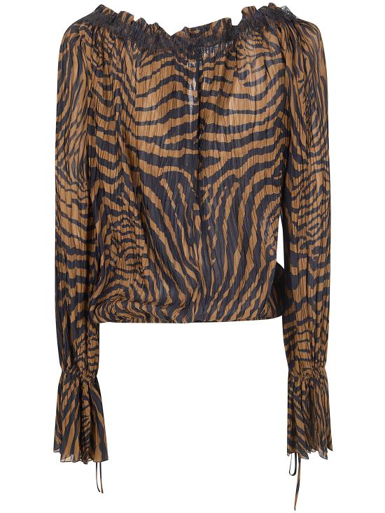 26SS 블루마린 반팔 티셔츠 P622C440A M5179 BROWN - BLUMARINE