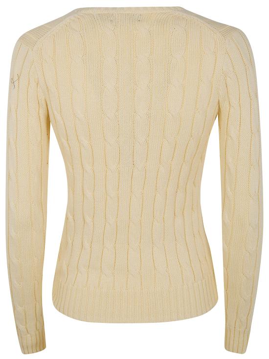 26SS 폴로 랄프로렌 포니로고 피마 코튼 케이블 니트 V넥 스웨터 211971870 011 NUDE NEUTRALS - POLO RALPH LAUREN