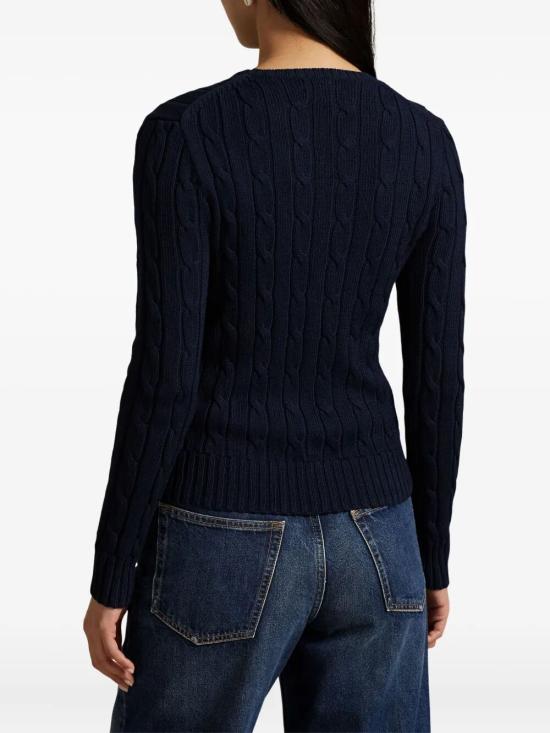 26SS 폴로 랄프로렌 포니 로고 피마코튼 케이블 니트 스웨터 211971869 008 BLUE - POLO RALPH LAUREN