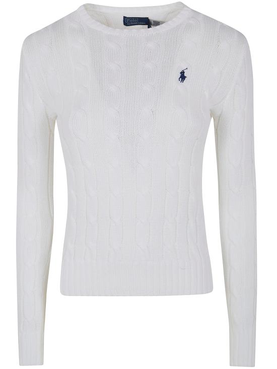 26SS 폴로 랄프로렌 포니 로고 피마코튼 케이블 니트 스웨터 211971869 007 WHITE - POLO RALPH LAUREN