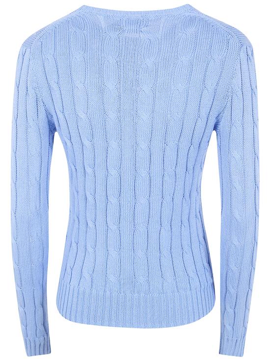 26SS 폴로 랄프로렌 포니 로고 피마코튼 케이블 니트 스웨터 211971869 009 BLUE - POLO RALPH LAUREN
