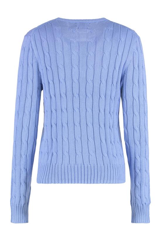 26SS 폴로 랄프로렌 포니 로고 피마코튼 케이블 니트 스웨터 211971869 009 BLUE - POLO RALPH LAUREN