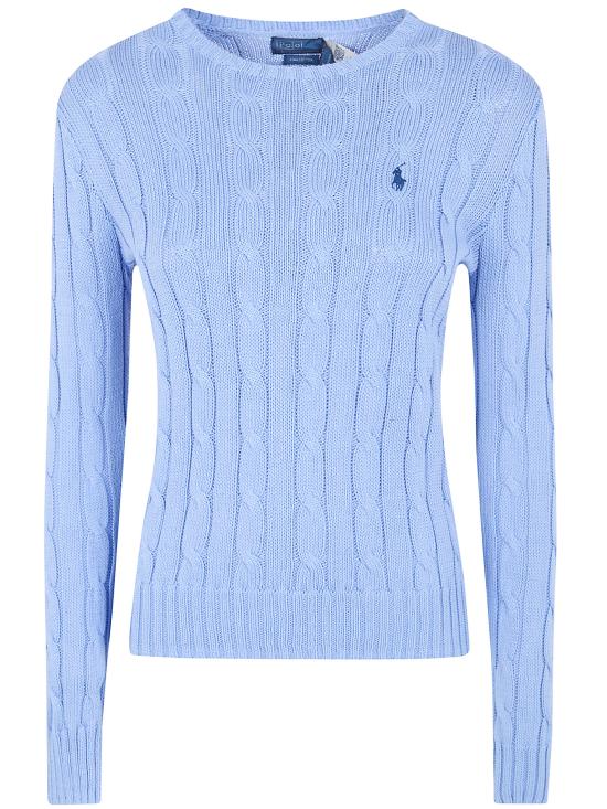 26SS 폴로 랄프로렌 포니 로고 피마코튼 케이블 니트 스웨터 211971869 009 BLUE - POLO RALPH LAUREN
