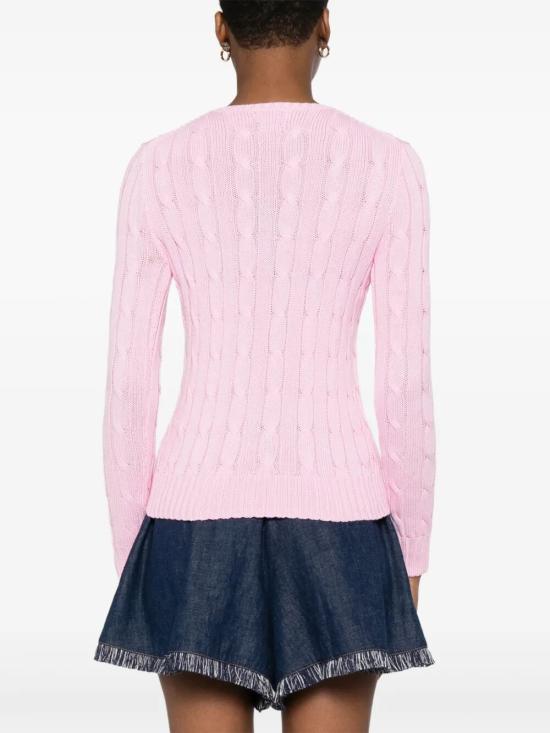 26SS 폴로 랄프로렌 포니 로고 피마코튼 케이블 니트 스웨터 211971869 010 PINK PURPLE - POLO RALPH LAUREN