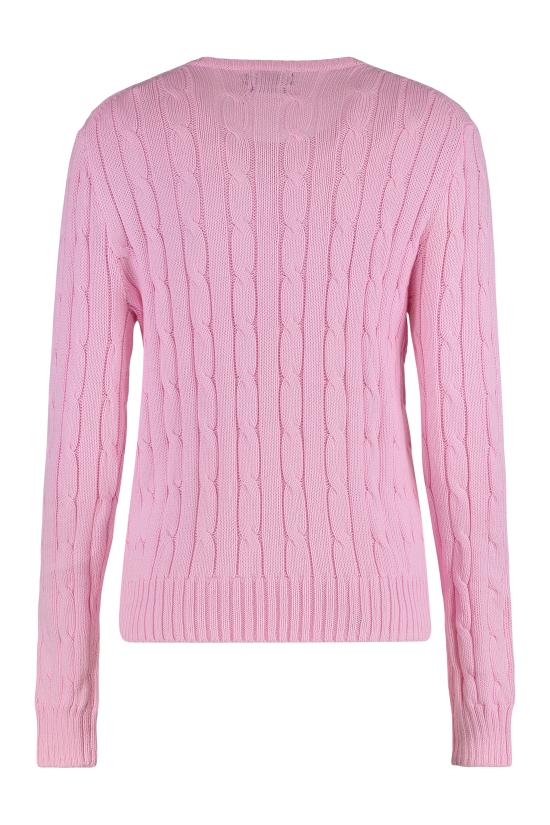 26SS 폴로 랄프로렌 포니 로고 피마코튼 케이블 니트 스웨터 211971869 010 PINK PURPLE - POLO RALPH LAUREN
