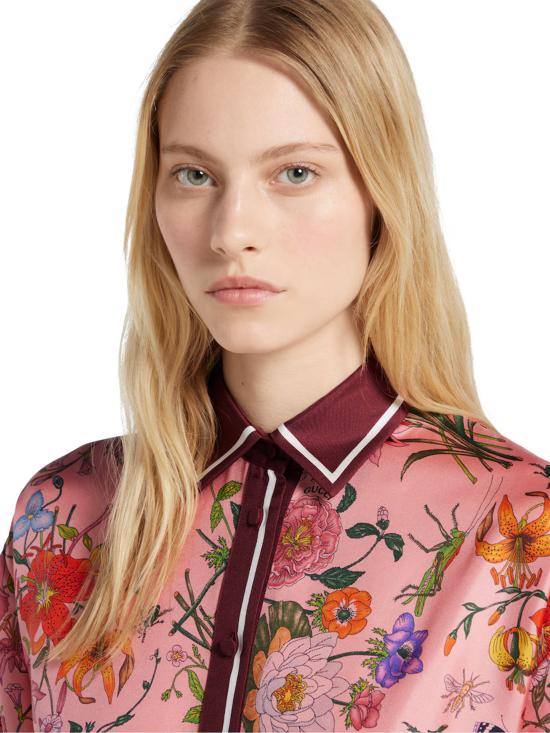 25SS 구찌 프린트 실크 트윌 셔츠 드레스 835742ZATGV 5057 REDMULTI - GUCCI