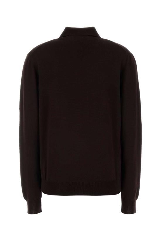 26SS 미우미우 울 니트 폴로 셔츠 미우미우 MML934SOOO14RH F0324 BROWN - MIU MIU