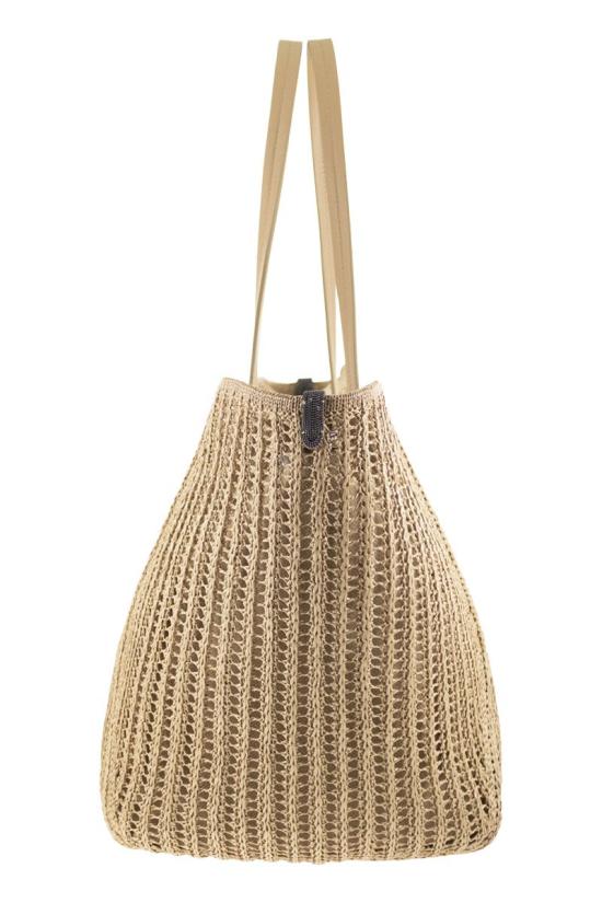 26SS 브루넬로 쿠치넬리 테크노 라피아 BC Duo 백 MB97D2571 C802 NUDE NEUTRALS - BRUNELLO CUCINELLI