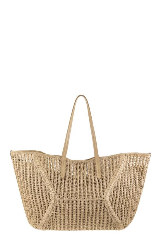 26SS 브루넬로 쿠치넬리 테크노 라피아 BC Duo 백 MB97D2571 C802 NUDE NEUTRALS