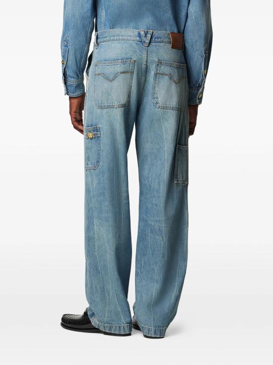 26SS 베르사체 스트레이트 팬츠 10178601A163861D190 BLUE - VERSACE