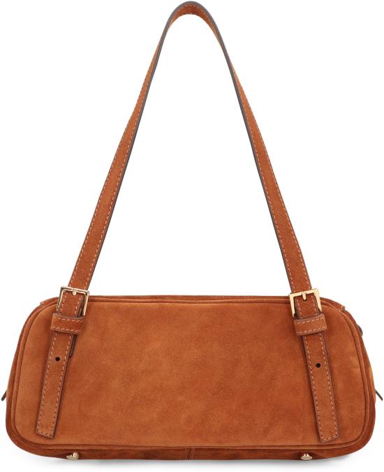 26SS 베르사체 VERSACE TAG 스웨이드 볼링백 10157921A098921NG8V BROWN - VERSACE