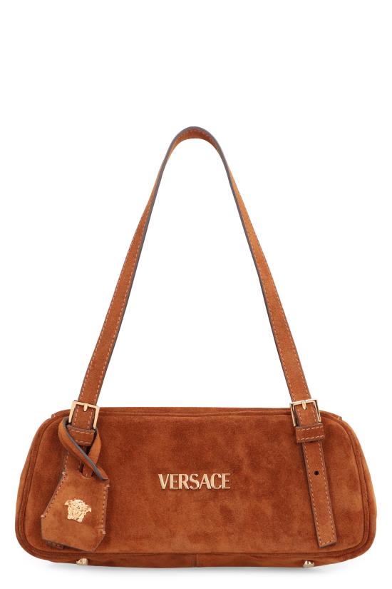 26SS 베르사체 VERSACE TAG 스웨이드 볼링백 10157921A098921NG8V BROWN