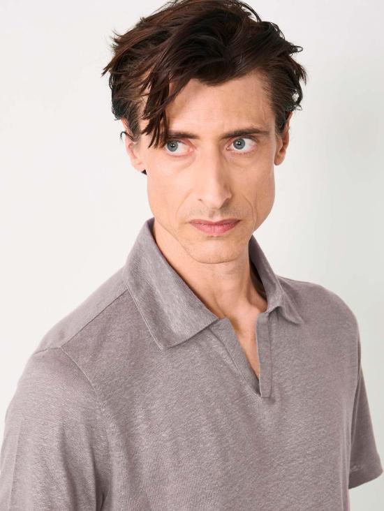  오피신 제네랄 폴로 티셔츠 시몽 가먼트 다이 폴로 스모크드 펄 - OFFICINE GENERALE